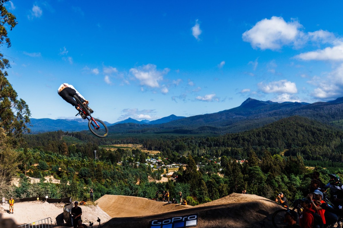Riders on the Maydena course